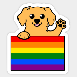 Love is Love Puppy - Golden v2 Sticker